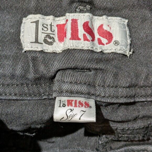 1st kiss black shorts high rise button fly size 7 - Picture 7 of 8